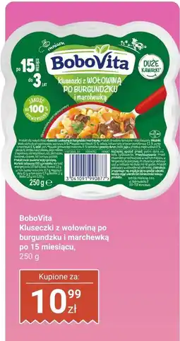 Biedronka Kluseczki z wołowiną po burgundzku i marchewką po 15. miesiącu BoboVita oferta