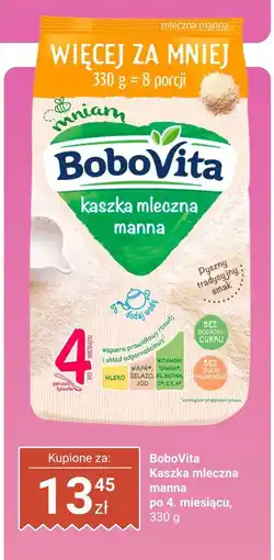 Biedronka Kaszka BoboVita mleczna manna po 4. miesiącu oferta