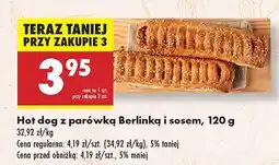 Biedronka Hot dog z parówką Berlinką i sosem Biedronka oferta