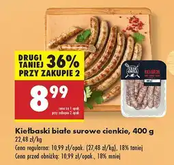 Biedronka Kiełbaski białe surowe cienkie Czas na Grill oferta