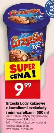 Twój Market Lody kakaowe z kawałkami czekolady i mini wafelkami Grzeski oferta