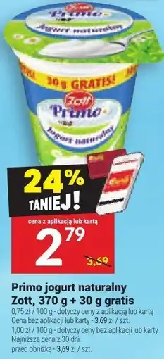 Twój Market Jogurt naturalny Primo Zott oferta