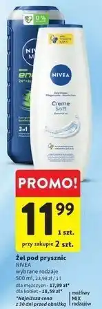 Intermarche Żel pod prysznic energy do ciała, twarzy i włosów Nivea Men oferta