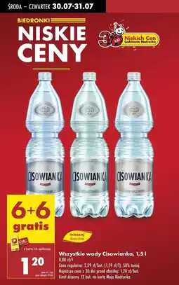 Biedronka Woda lekko gazowana Cisowianka oferta