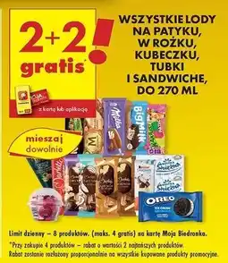 Biedronka Lód chocolate hazelnut Algida Magnum Double oferta