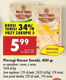 Biedronka Pierogi ze szpinakiem i serem Nasze Smaki oferta