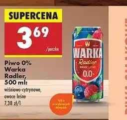 Biedronka Piwo Warka Radler Wiśnia Z Cytryną 0% oferta