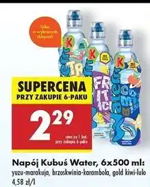 Biedronka Woda gold kiwi-lulo Kubuś Waterrr oferta
