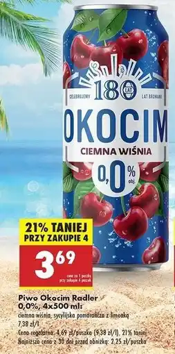 Biedronka Piwo Okocim Radler Ciemny Wiśnia 0% oferta
