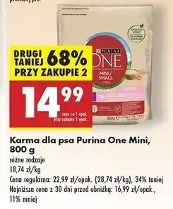 Biedronka Karma dla psa adult mini wołowina i ryż Purina One oferta