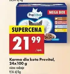 Biedronka Karma dla kota drób + cielęcina królik wołowina Prevital oferta