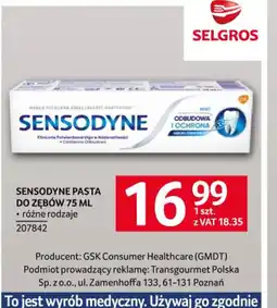 Selgros Sensodyne pasta do zębów oferta