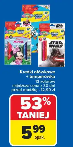 Carrefour Kredki ołówkowe + temperówka oferta