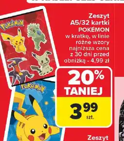 Carrefour Zeszyt A5/32 kartki POKÉMON oferta