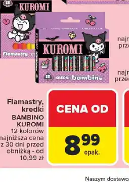 Carrefour Flamastry, kredki Bambino Kuromi oferta