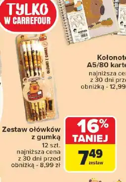 Carrefour Zestaw ołówków z gumką oferta
