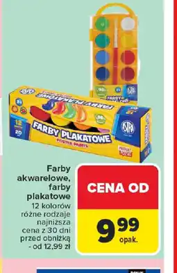 Carrefour Farby akwarelowe, farby plakatowe oferta