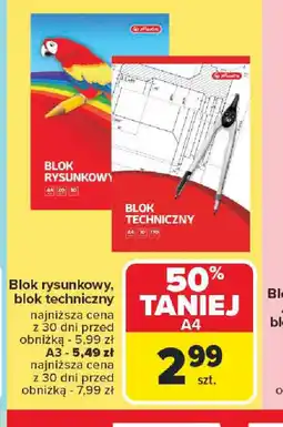 Carrefour Blok rysunkowy, blok techniczny oferta