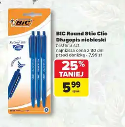 Carrefour BIC Round Stic Clic Długopis niebieski oferta