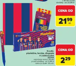 Carrefour Kredki, plastelina, teczka, długopis FC Barcelona Astra oferta