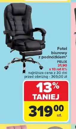 Carrefour Fotel biurowy z podnóżkiem FELIX oferta