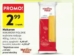 Intermarche Makaron Makarony Polskie wybrane rodzaje oferta