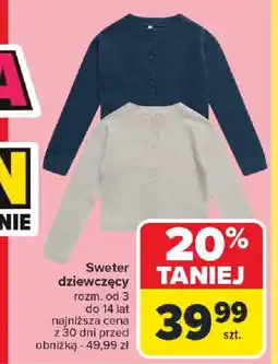 Carrefour Sweter dziewczęcy oferta