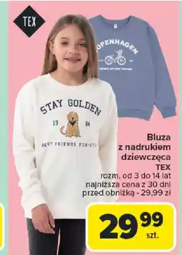 Carrefour Bluza dziewczęca z nadrukiem TEX oferta