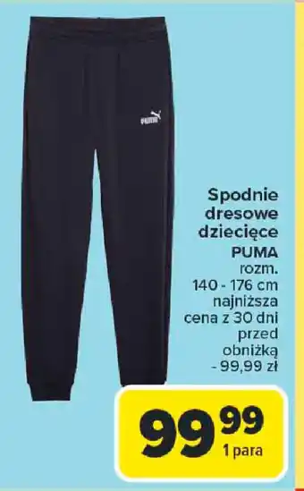 Carrefour Spodnie dresowe dziecięce Puma oferta