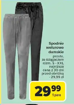 Carrefour Spodnie welurowe damskie oferta