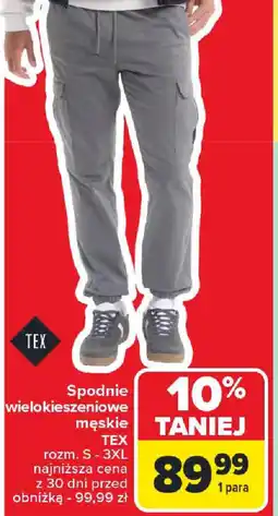Carrefour Spodnie wielokieszeniowe męskie TEX oferta