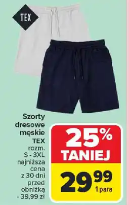 Carrefour Szorty dresowe męskie TEX oferta