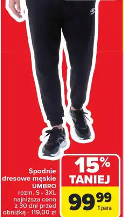 Carrefour Spodnie dresowe męskie Umbro oferta
