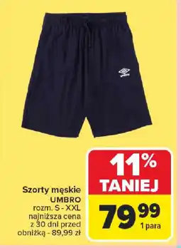 Carrefour Szorty męskie Umbro oferta