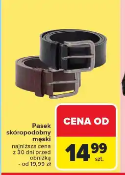 Carrefour Pasek skóropodobny męski oferta