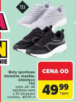 Carrefour Buty sportowe damskie, męskie, dziecięce TEX oferta