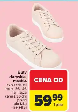 Carrefour Buty damskie, męskie typu casual oferta