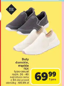 Carrefour Buty damskie, męskie TEX oferta