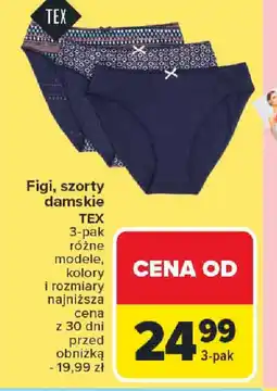 Carrefour Figi, szorty damskie TEX oferta