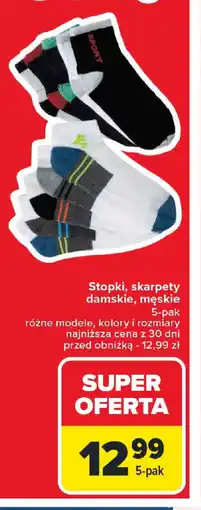 Carrefour Stopki, skarpety damskie, męskie oferta