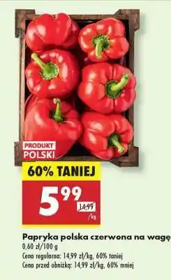 Biedronka Papryka polska czerwona na wagę oferta