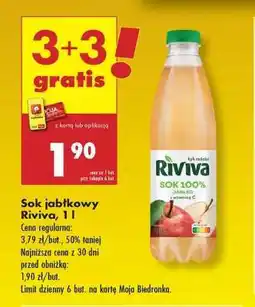 Biedronka Sok jabłkowy Riviva, 1 l oferta