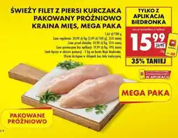 Biedronka Świeży filet z piersi kurczaka pakowany próżniowo Kraina Mięs , Mega Paka oferta