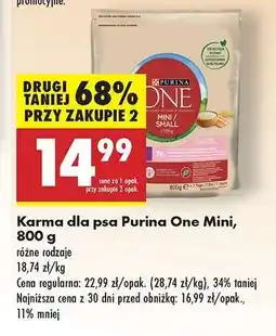 Biedronka Karma dla psa Purina One Mini 800 g oferta