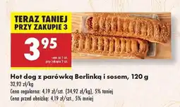 Biedronka Hot dog z parówką Berlinką i sosem , 120 g oferta