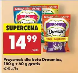 Biedronka Przysmak dla kota Dreamies, 180 g + 60 g gratis oferta
