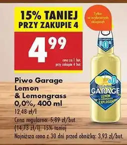 Biedronka Piwo Garage Lemon & Lemongrass 0,0%, 400 ml oferta