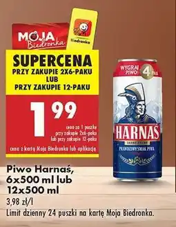Biedronka Piwo Harnaś, 6x500 ml lub 12x500 ml oferta