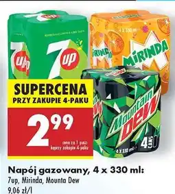 Biedronka Napój gazowany, 4 x 330 ml: 7up, Mirinda, Mounta Dew oferta