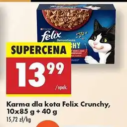 Biedronka Karma dla kota Felix, Crunchy, 10x85 g + 40 g oferta
